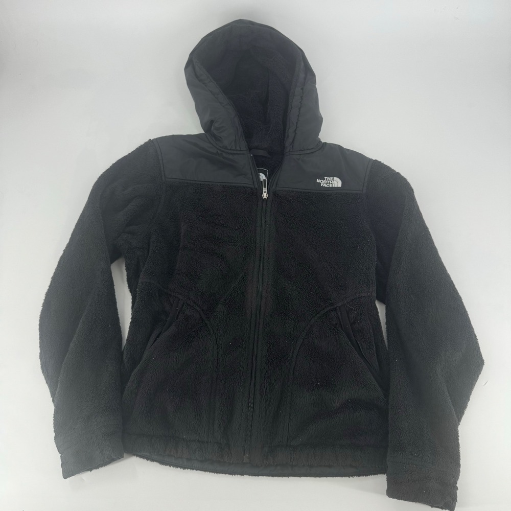 The North Face Womens Black Denali Hooded Fleece Jacket Size M M/M Full Zip